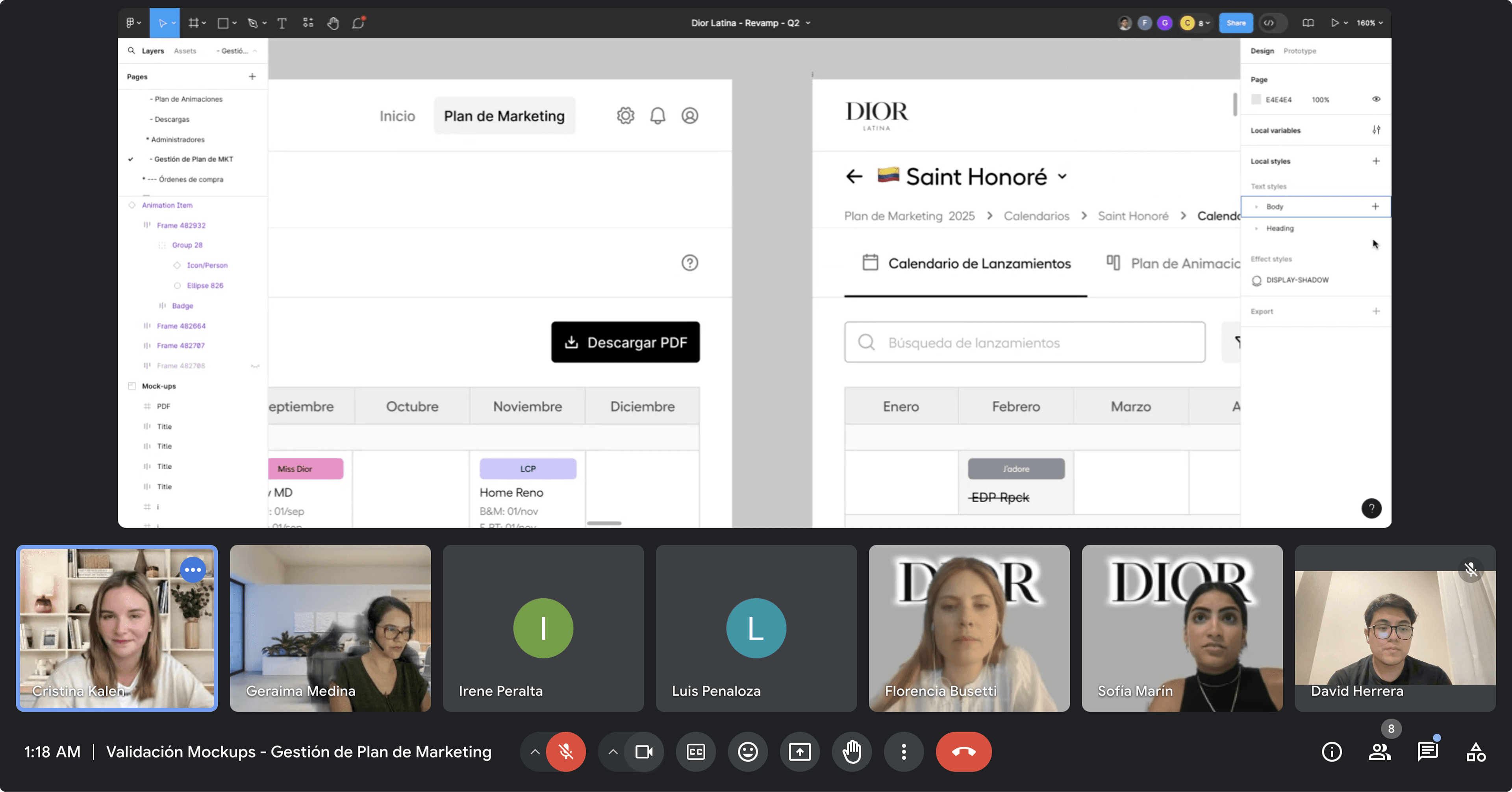 Early validation sessions and iterative prototyping for Dior LatAm intranet
