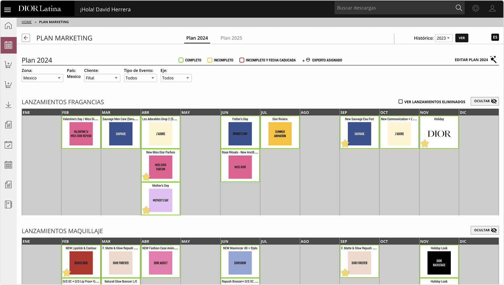 Old Dior LatAm intranet interface